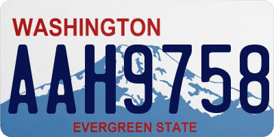 WA license plate AAH9758