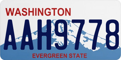 WA license plate AAH9778