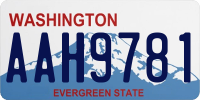 WA license plate AAH9781