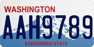 WA license plate AAH9789