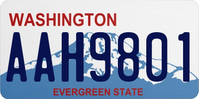 WA license plate AAH9801