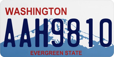 WA license plate AAH9810