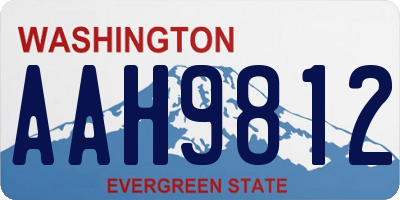 WA license plate AAH9812