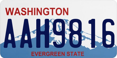 WA license plate AAH9816
