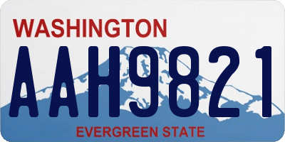 WA license plate AAH9821