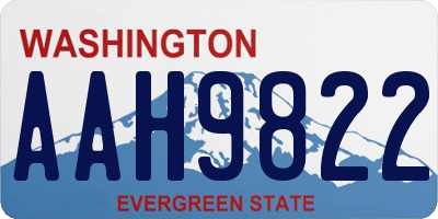 WA license plate AAH9822