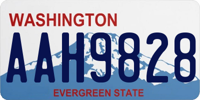 WA license plate AAH9828