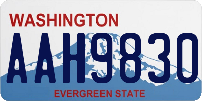 WA license plate AAH9830