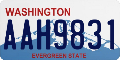 WA license plate AAH9831