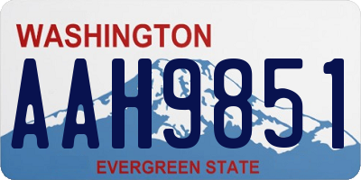 WA license plate AAH9851