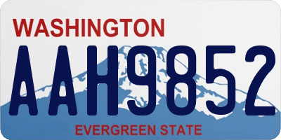 WA license plate AAH9852