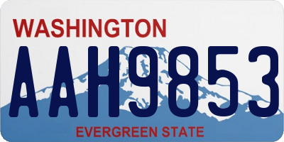 WA license plate AAH9853