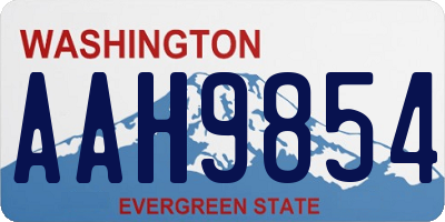 WA license plate AAH9854