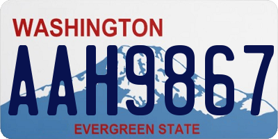 WA license plate AAH9867