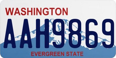 WA license plate AAH9869