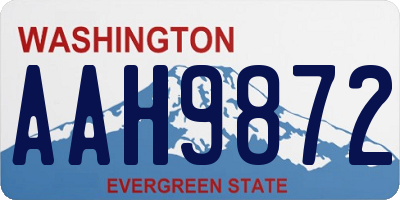 WA license plate AAH9872