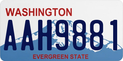 WA license plate AAH9881