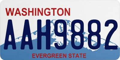 WA license plate AAH9882