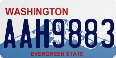 WA license plate AAH9883