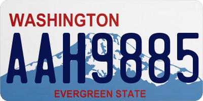 WA license plate AAH9885
