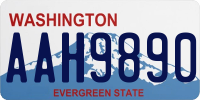 WA license plate AAH9890