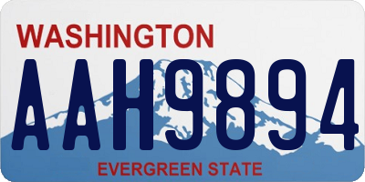 WA license plate AAH9894