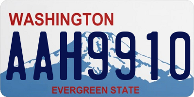 WA license plate AAH9910