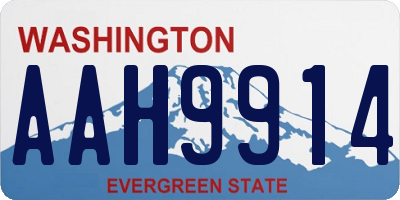 WA license plate AAH9914