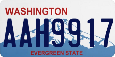 WA license plate AAH9917