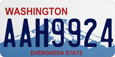 WA license plate AAH9924