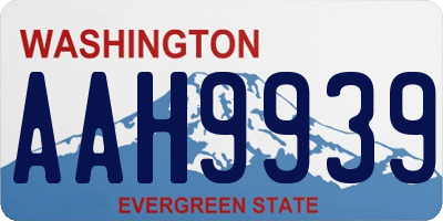 WA license plate AAH9939