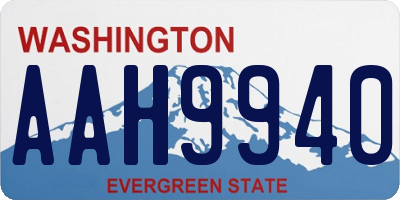 WA license plate AAH9940