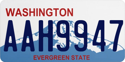 WA license plate AAH9947
