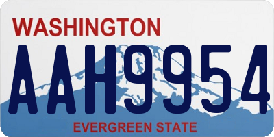WA license plate AAH9954