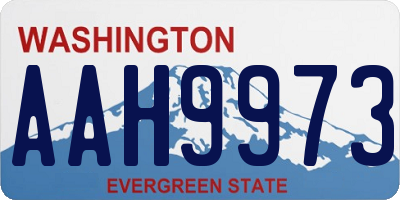 WA license plate AAH9973