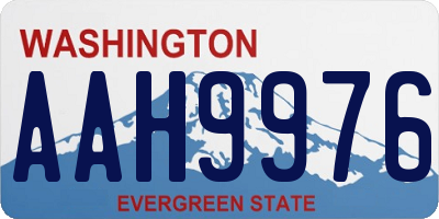WA license plate AAH9976