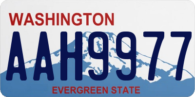 WA license plate AAH9977