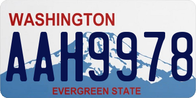 WA license plate AAH9978