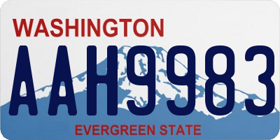 WA license plate AAH9983
