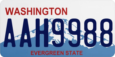 WA license plate AAH9988