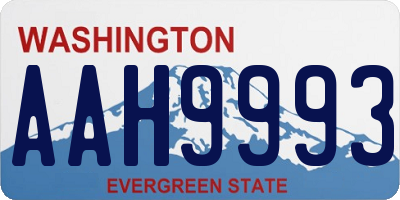 WA license plate AAH9993