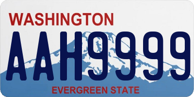 WA license plate AAH9999