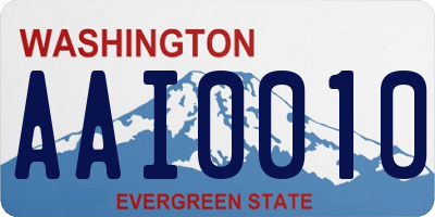 WA license plate AAI0010