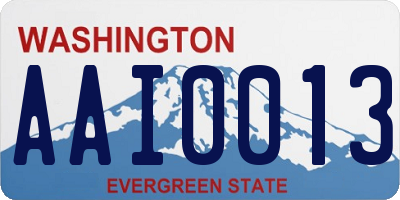WA license plate AAI0013