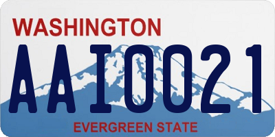 WA license plate AAI0021