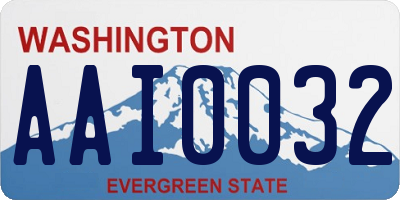 WA license plate AAI0032