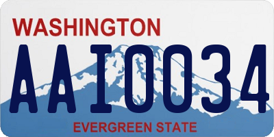 WA license plate AAI0034