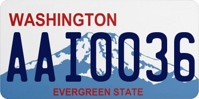 WA license plate AAI0036