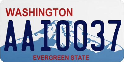 WA license plate AAI0037