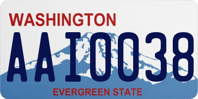 WA license plate AAI0038